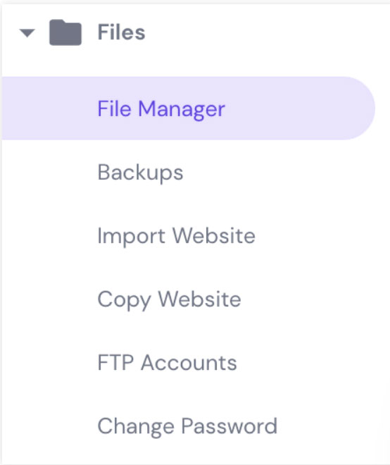 hostinger file manager
