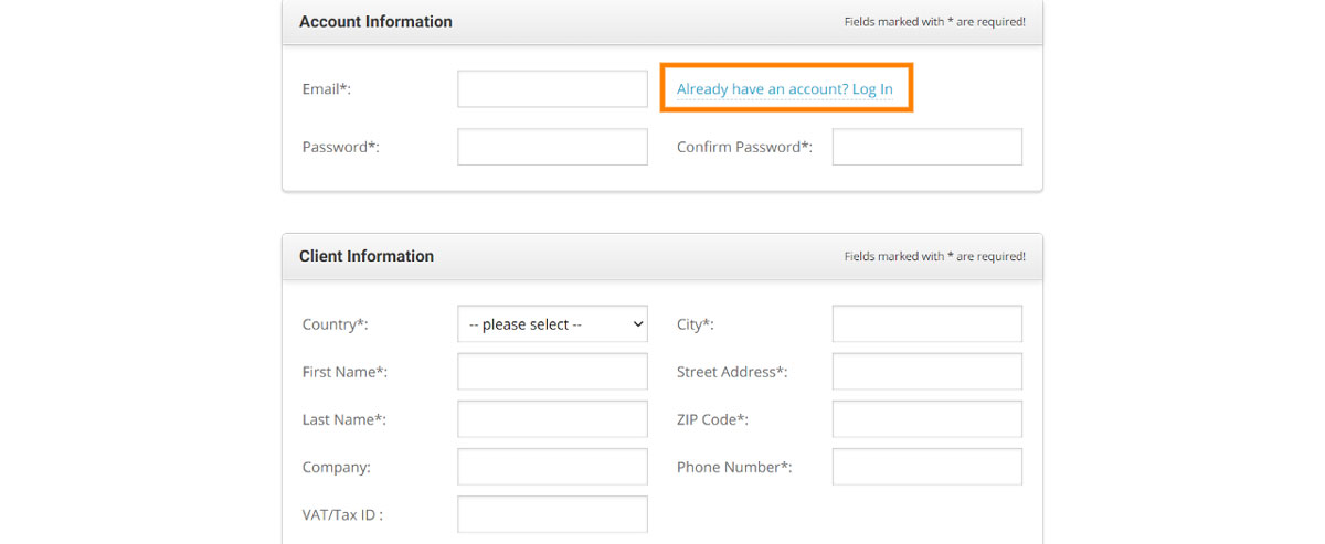 Siteground Provide Account and Client information