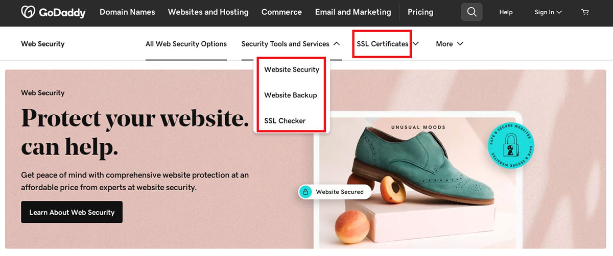 godaddys website security services