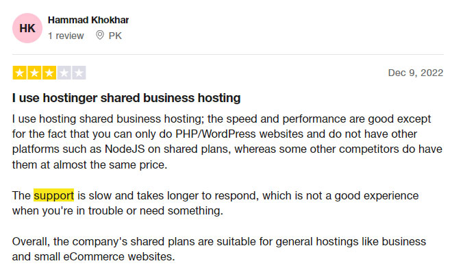 hostinger customer support issue