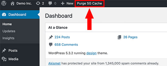 SiteGround Purge Cache