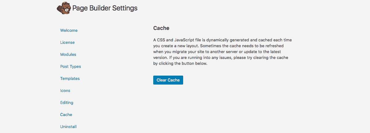 beaver builder cache