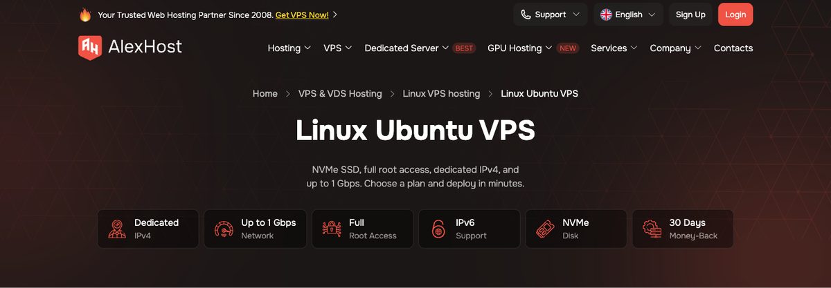 alexhost ubuntu vps