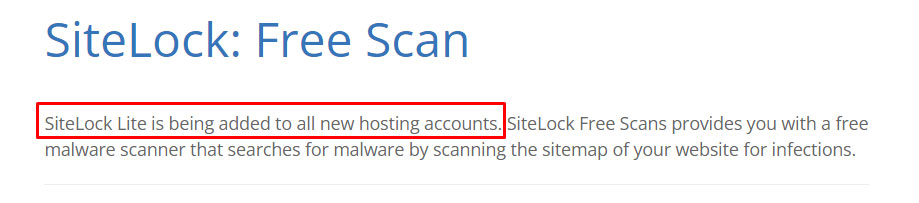 bluehosts sitelock free scan