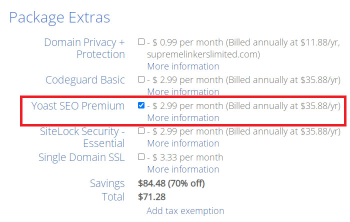 bluehost yoast seo premium cost