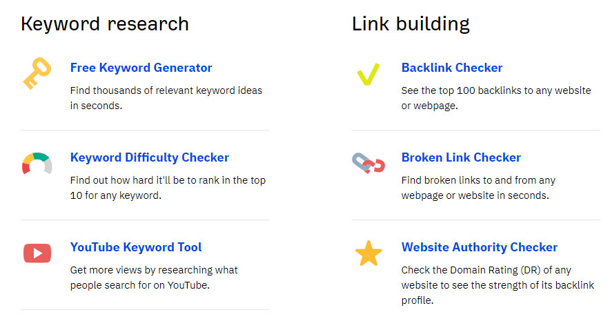 ahrefs free seo tool