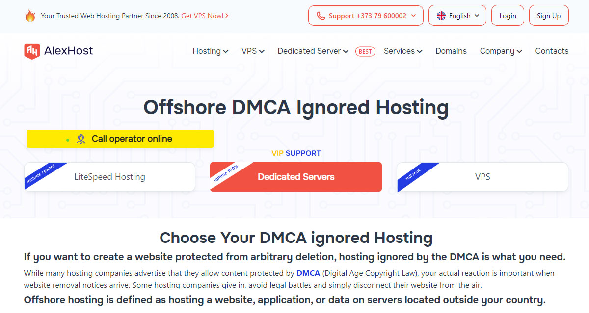 alexhost offshore vps hosting
