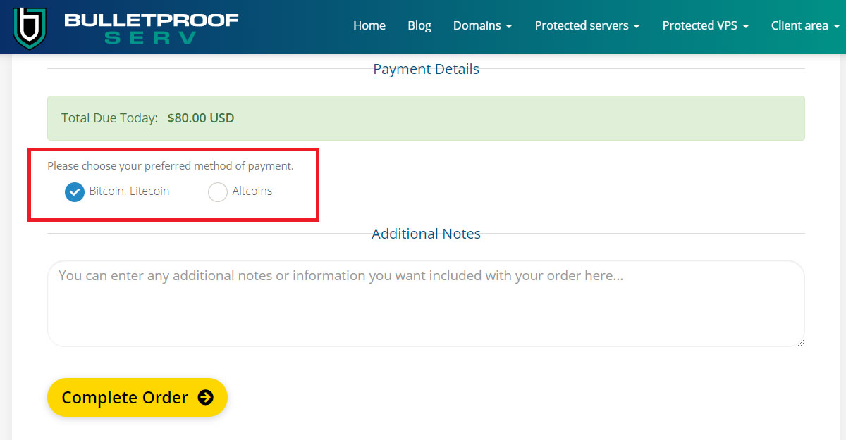 bpserv anonymous payment methods