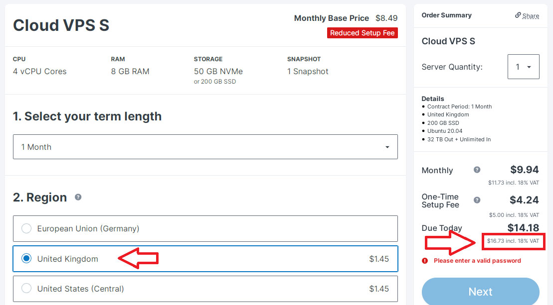 contabos vat charges