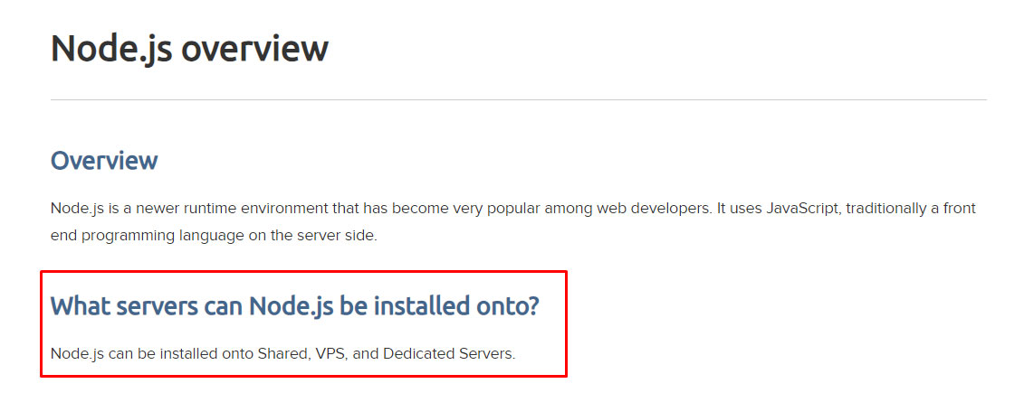 nodejs support in dreamhost