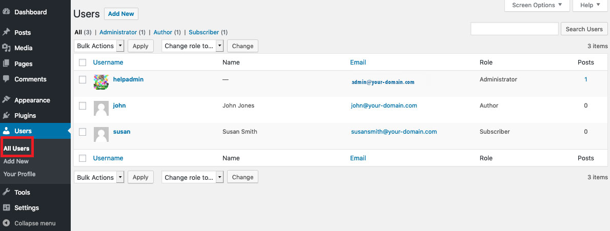 reviewing user accounts