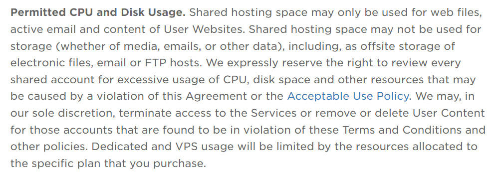 hostgator unlimited bandwidth usage