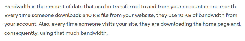 hostgator bandwidth usage