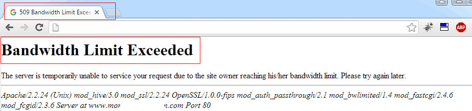 hostgator bandwidth limit exceeded
