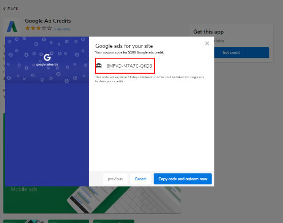 redeem google ads coupon