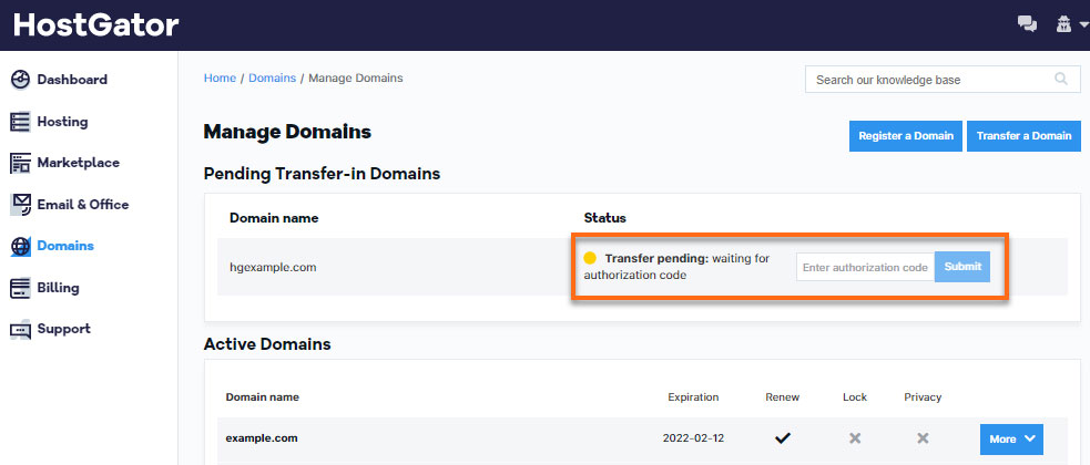 hostgator pending domain provisioning