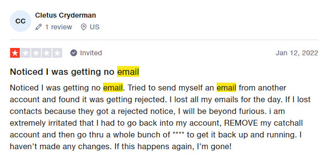 hostinger email review trustpilot