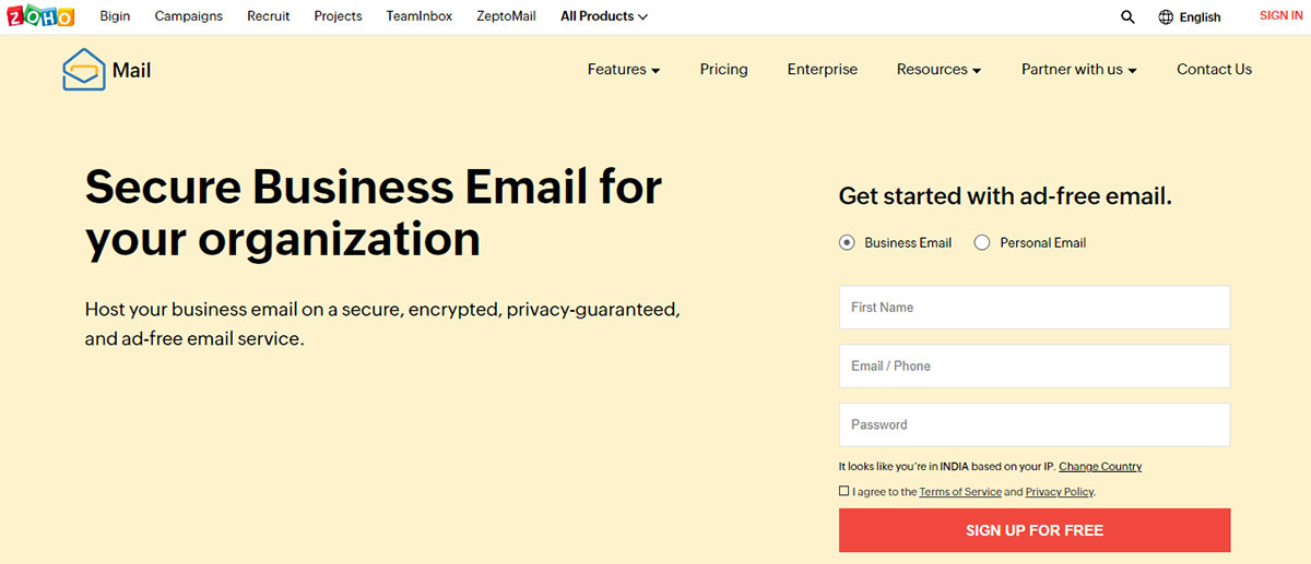 zoho mail