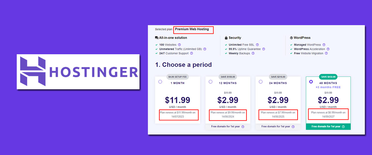 Hostinger renewal prices