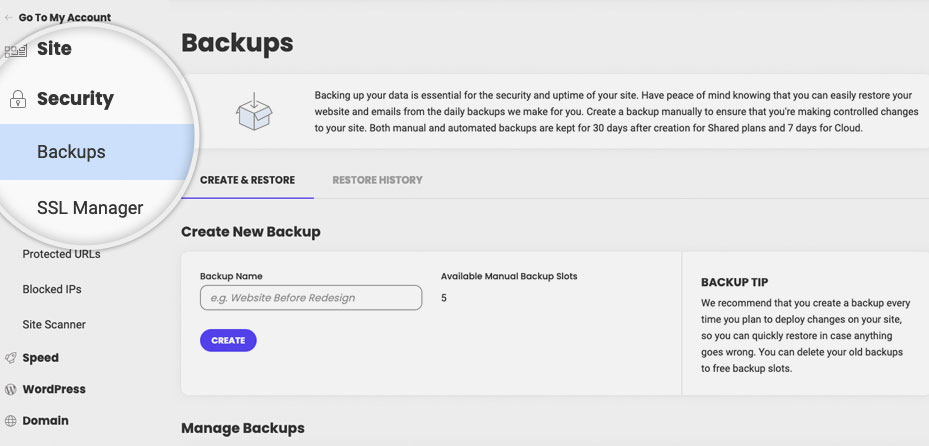 siteground backups