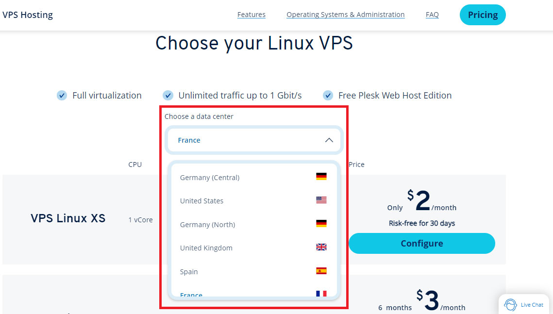 ionos vps data center locations